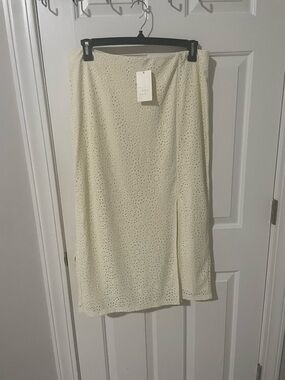 NWT a new day skirt cream eyelet